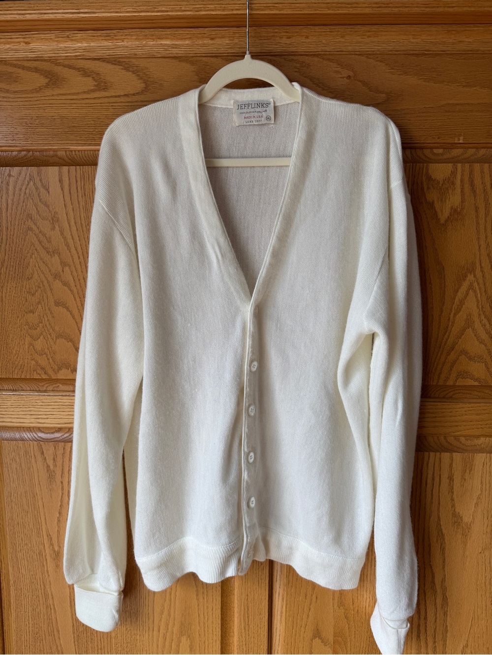 VINTAGE Lord Jeff “Jefflinks” Cream Knot Cardigan Sweater
